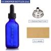 image4 Pack 2 oz Glass Dropper Bottles with Measured Dropper  60ml Dark Blue Tincture Bottles with Calibrated Glass Eye Droppers 1ml  Leakproof Essential Oils Bottles for Health Personal Care ampamp BeautyBlue