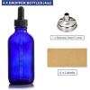 image4 Pack 4oz Glass Dropper Bottles with Measured Dropper  120ml Clear Tincture Bottles with Calibrated Glass Eye Droppers 1ml Leakproof Essential Oil Bottle for Health Personal Care ampamp BeautyBlue