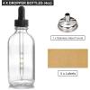 image4 Pack 4oz Glass Dropper Bottles with Measured Dropper  120ml Clear Tincture Bottles with Calibrated Glass Eye Droppers 1ml Leakproof Essential Oil Bottle for Health Personal Care ampamp BeautyClear