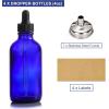imageAOZITA 4 Pack 4 oz Dropper Bottles with 1 Funnel ampamp 4 Labels  Essential Oils Bottles for Health Personal Care ampamp Beauty  120ml Thick Clear Glass Tincture Bottles with Eye Droppers LeakproofBlue