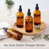 imageAOZITA 4 Pack 4 oz Dropper Bottles with 1 Funnel ampamp 4 Labels  Essential Oils Bottles for Health Personal Care ampamp Beauty  120ml Thick Clear Glass Tincture Bottles with Eye Droppers LeakproofAmber