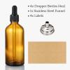 imageAOZITA 4 Pack 4 oz Dropper Bottles with 1 Funnel ampamp 4 Labels  Essential Oils Bottles for Health Personal Care ampamp Beauty  120ml Thick Clear Glass Tincture Bottles with Eye Droppers LeakproofAmber