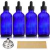 imageAOZITA 4 Pack 4 oz Dropper Bottles with 1 Funnel ampamp 4 Labels  Essential Oils Bottles for Health Personal Care ampamp Beauty  120ml Thick Clear Glass Tincture Bottles with Eye Droppers LeakproofBlue