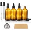 imageAOZITA 4 Pack 4 oz Dropper Bottles with 1 Funnel ampamp 4 Labels  Essential Oils Bottles for Health Personal Care ampamp Beauty  120ml Thick Clear Glass Tincture Bottles with Eye Droppers Leakproofwith 2 1ml Pipettes