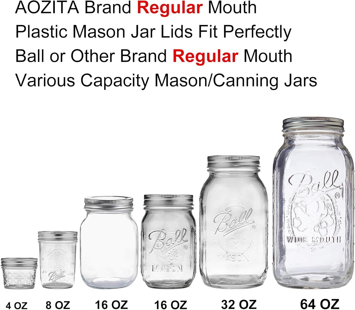 imageAOZITA 8 Pack REGULAR Mouth Mason Jar Lids for Ball Kerr and More  Colored Plastic Storage Caps for MasonCanning Jars  LeakProof Dishwasher Safe ampamp Food Grade