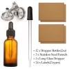 image12 Pack 2 oz Glass Dropper Bottle with 3 Stainless Steel Funnels ampamp 1 Long Eye Dropper  60ml Amber Glass Tincture Bottles for Travel Essential Oils Liquids  Leakproof2 OZ