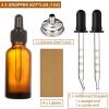 image4 Pack 1 oz Glass Dropper Bottles with Measured Dropper  30ml Dark Amber Tincture Bottles with Graduated Calibrated Glass Eye Droppers 1ml for Essential Oils Liquids  Leakproof Travel BottlesPlus 2 Graduated Pipettes