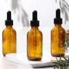image4 Pack 1 oz Glass Dropper Bottles with Measured Dropper  30ml Dark Amber Tincture Bottles with Graduated Calibrated Glass Eye Droppers 1ml for Essential Oils Liquids  Leakproof Travel BottlesMeasured Dropper