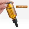 image4 Pack 1 oz Glass Dropper Bottles with Measured Dropper  30ml Dark Amber Tincture Bottles with Graduated Calibrated Glass Eye Droppers 1ml for Essential Oils Liquids  Leakproof Travel BottlesMeasured Dropper