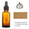 image4 Pack 1 oz Glass Dropper Bottles with Measured Dropper  30ml Dark Amber Tincture Bottles with Graduated Calibrated Glass Eye Droppers 1ml for Essential Oils Liquids  Leakproof Travel BottlesBlank Dropper