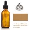 image4 Pack 1 oz Glass Dropper Bottles with Measured Dropper  30ml Dark Amber Tincture Bottles with Graduated Calibrated Glass Eye Droppers 1ml for Essential Oils Liquids  Leakproof Travel BottlesMeasured Dropper