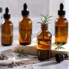 image4 Pack 1 oz Glass Dropper Bottles with Measured Dropper  30ml Dark Amber Tincture Bottles with Graduated Calibrated Glass Eye Droppers 1ml for Essential Oils Liquids  Leakproof Travel BottlesBlank Dropper