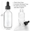 image4 Pcs 2 oz Clear Eye Dropper Bottles with 1 Stainless Steel Funnels ampamp 4 Labels  Black Caps 60ml Thick Glass Tincture Bottles  Leakproof Essential Oils Bottles for Health Personal Care ampamp Beauty
