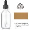 image4 Pcs 2 oz Clear Eye Dropper Bottles with 1 Stainless Steel Funnels ampamp 4 Labels  Black Caps 60ml Thick Glass Tincture Bottles  Leakproof Essential Oils Bottles for Health Personal Care ampamp Beauty
