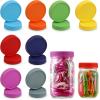 imageAOZITA  28 Pack  Plastic Mason Jar Lids Fits Ball Kerr ampamp More  14 Wide Mouth ampamp 14 Regular Mouth  Colored Storage Caps for Canning Jars Dishwasher Safe ampamp Food Grade8W  8R  1