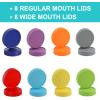 imageAOZITA  28 Pack  Plastic Mason Jar Lids Fits Ball Kerr ampamp More  14 Wide Mouth ampamp 14 Regular Mouth  Colored Storage Caps for Canning Jars Dishwasher Safe ampamp Food Grade8W  8R  2