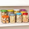 imageAOZITA 10 WIDE Mouth ampamp 10 REGULAR Mouth Mason Jar Lids  20 Pack Food Grade Plastic Mason Jar Caps for Ball Kerr and More Canning Jars  Leakproof ampamp Dishwasher Safe  Multicolor
