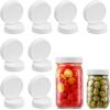 imageAOZITA 10 WIDE Mouth ampamp 10 REGULAR Mouth Mason Jar Lids  20 Pack Food Grade Plastic Mason Jar Caps for Ball Kerr and More Canning Jars  Leakproof ampamp Dishwasher Safe  White8 Wide 8 Regular