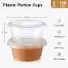 imageAOZITA 200 Sets  2 oz Jello Shot Cups Portion Cups With Lids Airtight and Stackable Small Plastic ContainersASLB2C120