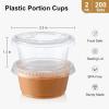 imageAOZITA 200 Sets  2 oz Jello Shot Cups Portion Cups With Lids Airtight and Stackable Small Plastic ContainersASLB2C200