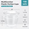 imageAOZITA 200 Sets  2 oz Jello Shot Cups Portion Cups With Lids Airtight and Stackable Small Plastic ContainersASLB4C100
