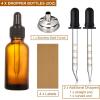 imageAOZITA 4 Pack 2 oz Dropper Bottles with 1 Funnel ampamp 4 Labels  Essential Oils Bottles for Health Personal Care ampamp Beauty  60ml Thick Dark Amber Glass Tincture Bottles with Eye Droppers Leakproofwith 2 Graduated Droppers