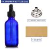 imageAOZITA 4 Pack 2 oz Dropper Bottles with 1 Funnel ampamp 4 Labels  Essential Oils Bottles for Health Personal Care ampamp Beauty  60ml Thick Dark Amber Glass Tincture Bottles with Eye Droppers LeakproofBlue