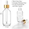 imageAOZITA 4 Pcs 1 oz Golden Cap Clear Dropper Bottles 30ml with 1 Funnel ampamp 4 Labels  Glass Tincture Bottles with Eye Droppers  Leakproof Essential Oil Bottles for Health Personal Care ampamp BeautyGolden Cap