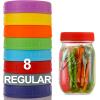 imageAOZITA 8 Pack REGULAR Mouth Mason Jar Lids for Ball Kerr and More  Colored Plastic Storage Caps for MasonCanning Jars  LeakProof Dishwasher Safe ampamp Food Grade