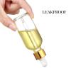 imageAOZITA Set of 4 2 oz Golden Cap Clear Dropper Bottles 60ml with 1 Funnel ampamp 4 Labels  Glass Tincture Bottles for Essential Oils with Eye Droppers  Leak Proof Travel Bottles for Liquids