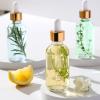 imageAOZITA Set of 4 2 oz Golden Cap Clear Dropper Bottles 60ml with 1 Funnel ampamp 4 Labels  Glass Tincture Bottles for Essential Oils with Eye Droppers  Leak Proof Travel Bottles for Liquids