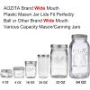 imageAOZITA Wide Mouth Mason Jar Lids 8 Pack for Ball Kerr and More  Colored Plastic Storage Caps for MasonCanning Jars  LeakProof Dishwasher Safe ampamp Food Grade