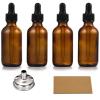 image4 Pack 1 oz Glass Dropper Bottles with Measured Dropper  30ml Dark Amber Tincture Bottles with Graduated Calibrated Glass Eye Droppers 1ml for Essential Oils Liquids  Leakproof Travel BottlesBlank Dropper