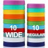 imageAOZITA 10 WIDE Mouth ampamp 10 REGULAR Mouth Mason Jar Lids  20 Pack Food Grade Plastic Mason Jar Caps for Ball Kerr and More Canning Jars  Leakproof ampamp Dishwasher Safe  Multicolor