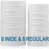 imageAOZITA 10 WIDE Mouth ampamp 10 REGULAR Mouth Mason Jar Lids  20 Pack Food Grade Plastic Mason Jar Caps for Ball Kerr and More Canning Jars  Leakproof ampamp Dishwasher Safe  White8 Wide 8 Regular
