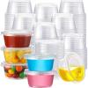 imageAOZITA 200 Sets  2 oz Jello Shot Cups Portion Cups With Lids Airtight and Stackable Small Plastic ContainersASLB2C120