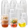 imageAOZITA 200 Sets  2 oz Jello Shot Cups Portion Cups With Lids Airtight and Stackable Small Plastic ContainersASLB2C200