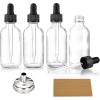 imageAOZITA 4 Pcs 1 oz Golden Cap Clear Dropper Bottles 30ml with 1 Funnel ampamp 4 Labels  Glass Tincture Bottles with Eye Droppers  Leakproof Essential Oil Bottles for Health Personal Care ampamp BeautyBlack Cap