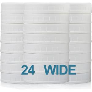 imageAOZITA 10 Pack REGULAR Mouth Mason Jar Lids for Ball Kerr and More  White Plastic Storage Caps for MasonCanning Jars  LeakProof Dishwasher Safe ampamp Food Grade24Wide Mouth