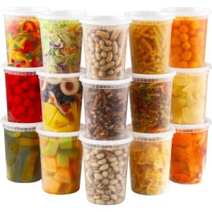 imageAOZITA 20 Sets 32 oz Plastic Deli Food Containers With Lids Airtight Food Storage Containers FreezerDishwasherMicrowave Safe Soup Containers For Takeout Meal Prep StorageASLTT32OZ20