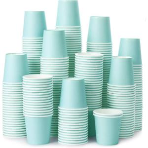 imageAOZITA 360 Pack 3 oz Paper Cups Sky Blue Mouthwash Cups Disposable Bathroom Cups Espresso Cups Paper Cups for Party Picnic BBQ Travel and Event360 Count Pack of 1