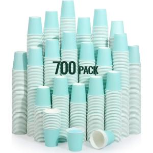 imageAOZITA 360 Pack 3 oz Paper Cups Sky Blue Mouthwash Cups Disposable Bathroom Cups Espresso Cups Paper Cups for Party Picnic BBQ Travel and Event700 Count Pack of 1