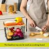 image2 Set XXL Stackable Wire Basket with Bamboo Tops ampamp Tag Pantry Organizer and Storage Bins Kitchen Counter Cabinet Shelf Countertop Under Sink Organizing Food Snack Produce Onion Potato Bread StorageL