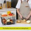 image2 Set XXL Stackable Wire Basket with Bamboo Tops ampamp Tag Pantry Organizer and Storage Bins Kitchen Counter Cabinet Shelf Countertop Under Sink Organizing Food Snack Produce Onion Potato Bread StorageXXL
