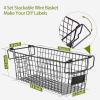image4 Pack  XXXL Large  STACKABLE Wire Baskets for Organizing  Pantry Storage and Organization Metal Bins for Produce Food Fruit  Kitchen Bathroom Closet Cabinet Countertop Under Sink OrganizerXL LARGE
