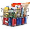 image4 Pack  XXXL Large  STACKABLE Wire Baskets for Organizing  Pantry Storage and Organization Metal Bins for Produce Food Fruit  Kitchen Bathroom Closet Cabinet Countertop Under Sink OrganizerXXXL LARGE