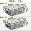 image4 Pack  XXXL Large  STACKABLE Wire Baskets for Organizing  Pantry Storage and Organization Metal Bins for Produce Food Fruit  Kitchen Bathroom Closet Cabinet Countertop Under Sink OrganizerXXXL LARGE