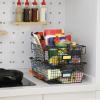 image4 Pack  XXXL Large  STACKABLE Wire Baskets for Organizing  Pantry Storage and Organization Metal Bins for Produce Food Fruit  Kitchen Bathroom Closet Cabinet Countertop Under Sink OrganizerXXXL LARGE
