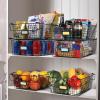 image4 Pack  XXXL Large  STACKABLE Wire Baskets for Organizing  Pantry Storage and Organization Metal Bins for Produce Food Fruit  Kitchen Bathroom Closet Cabinet Countertop Under Sink OrganizerXXXL LARGE