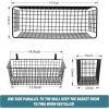image4 Set EXTRA LARGE Hanging Wall Mount Storage Baskets with Adhesive Hooks ampamp Steel Hooks Multiuse Sturdy Wire Metal Organizing Baskets for Home Kitchen Bathroom Pantry Utility Organizer BlackBlack